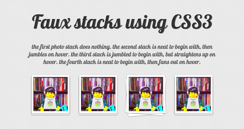 Faux stacks using CSS3